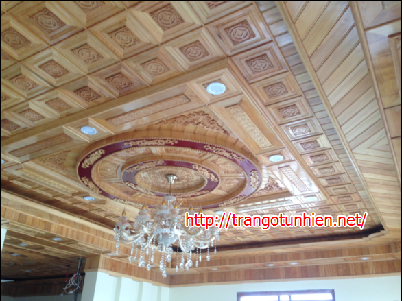 Thi công trần gỗ tại gia đình anh Hòa  -  Hà Nội
